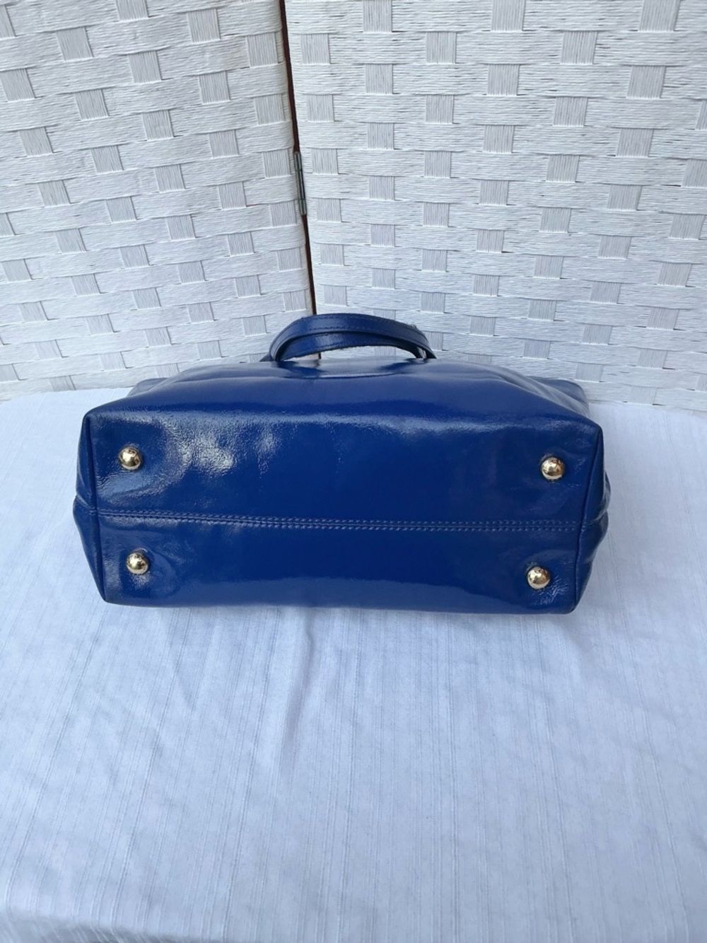 Michael Kors Blue Tote Bag Patent Leather - Picture 4 of 5